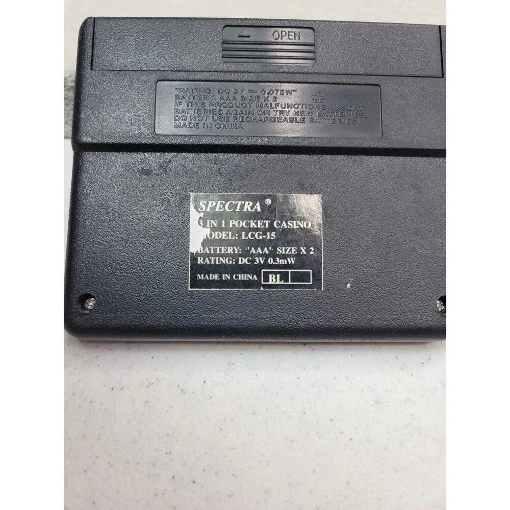 Spectra Casino 3 in 1 Handheld Game Works Tested With New Batteries Model LCG-15